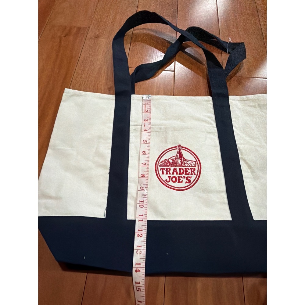 Trader Joe's Canvas Tote Bag Reusable‎ Grocery Bag Big Shopping Bag - Picture 6 of 8